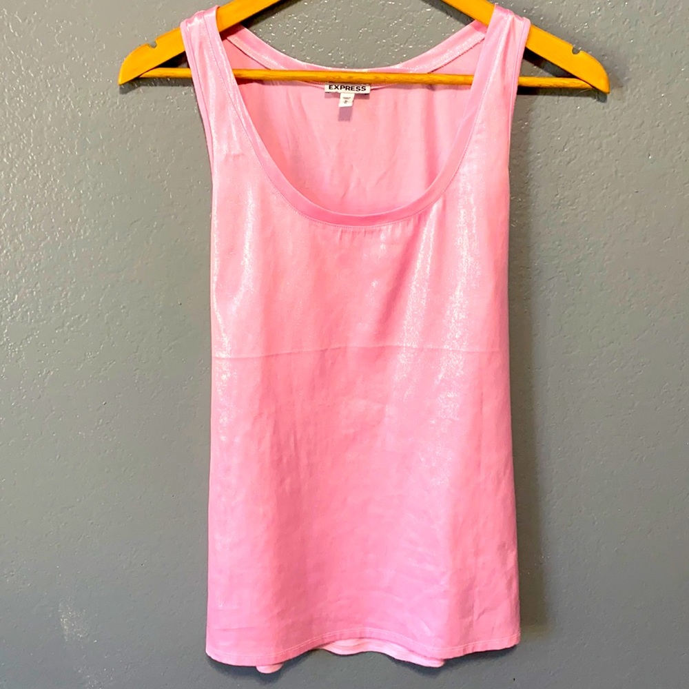 Express soft sequin tunic tank in pink